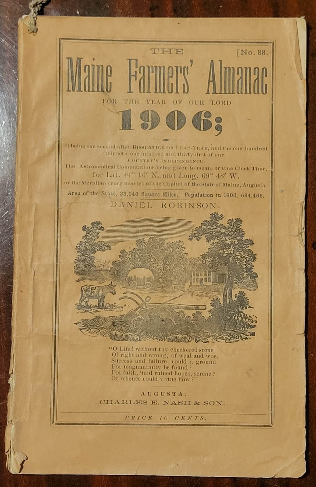 1906 Maine Farmers Almanac Etsy