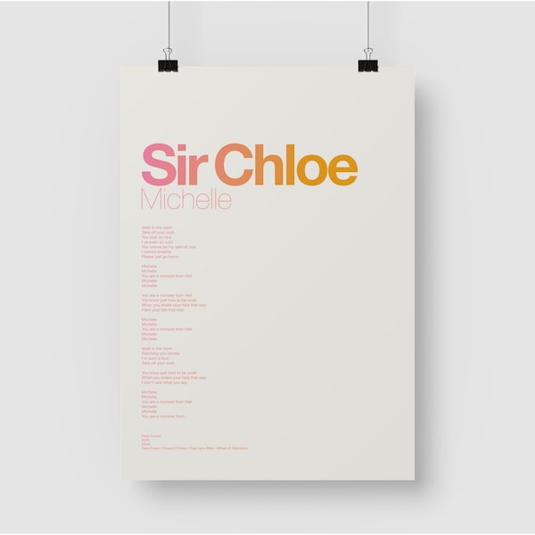 Michelle Sir Chloe Etsy