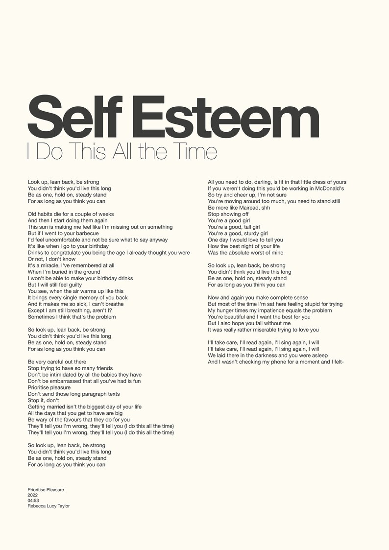 Self Esteem I Do This All the Time Prioritise Pleasure Etsy