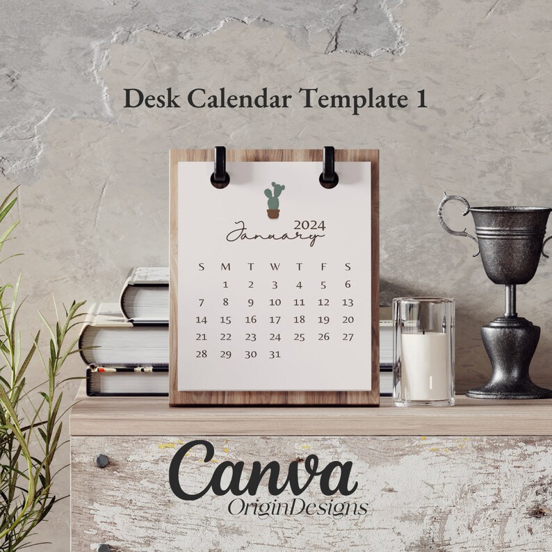 2024 Editable Canva Desk Calendar Template2024 Printable Etsy