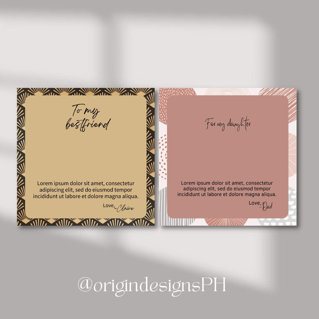 Shineon Message Card Templatescanva Pattern Etsy