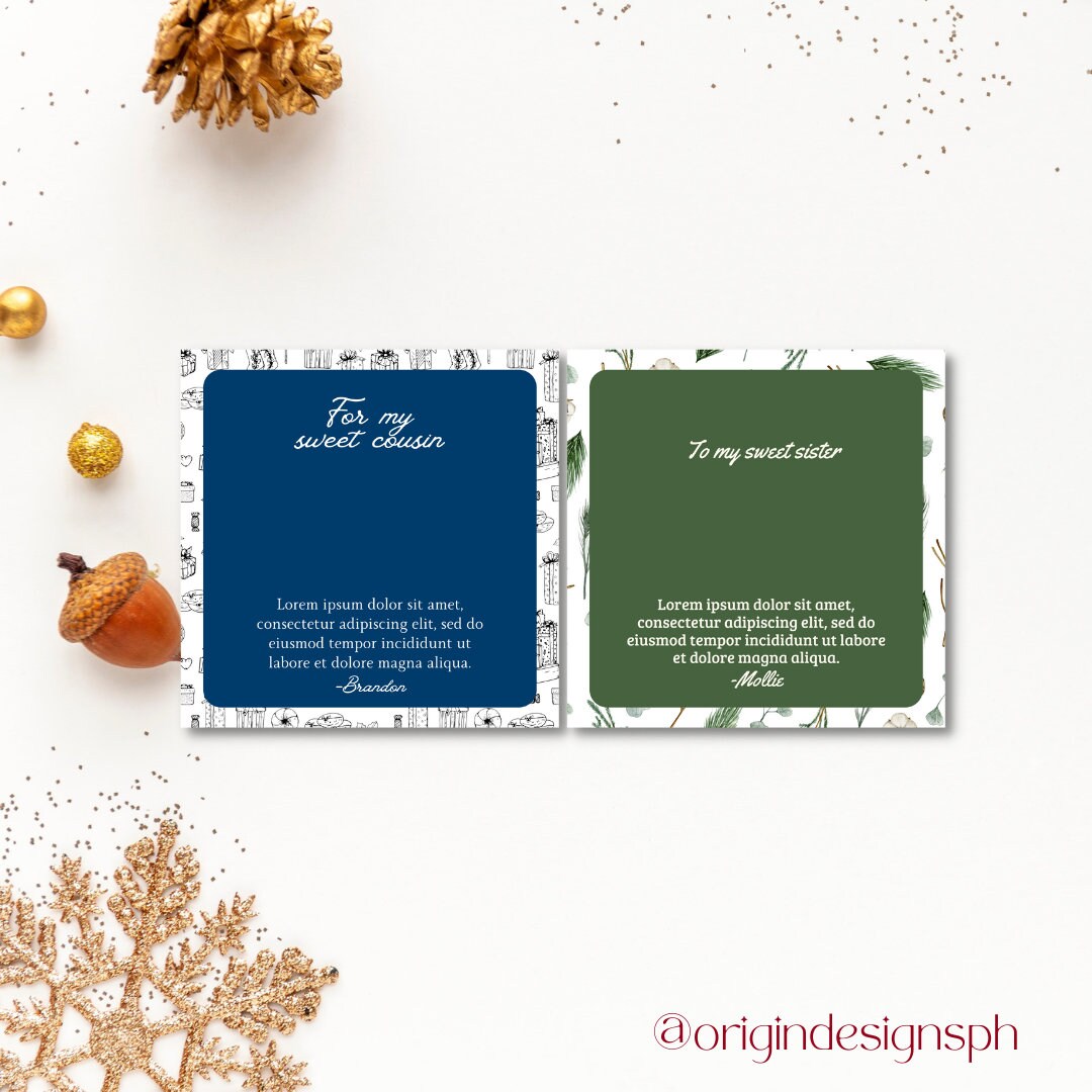 Shineon message card templates canva christmas etsy