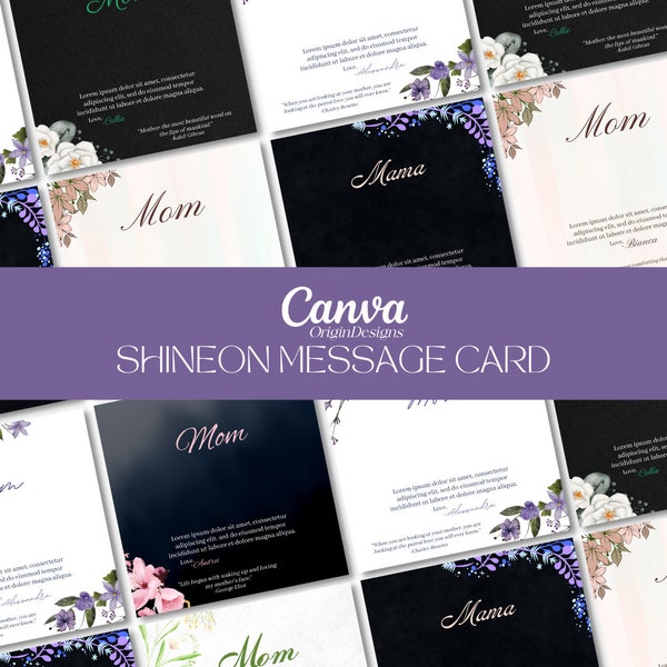 ShineOn Message Card templates-Canva editable templates-printable message card to family, relatives, friends, and co-workers-Jewelry card