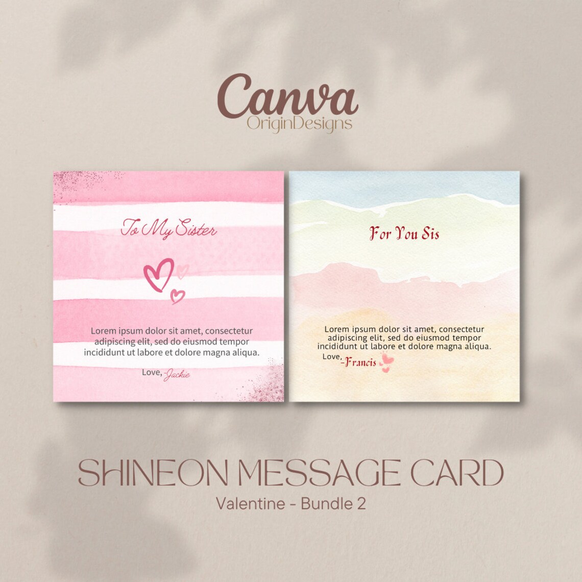 Shineon Message Card Templatescanva Editable Templatesprintable