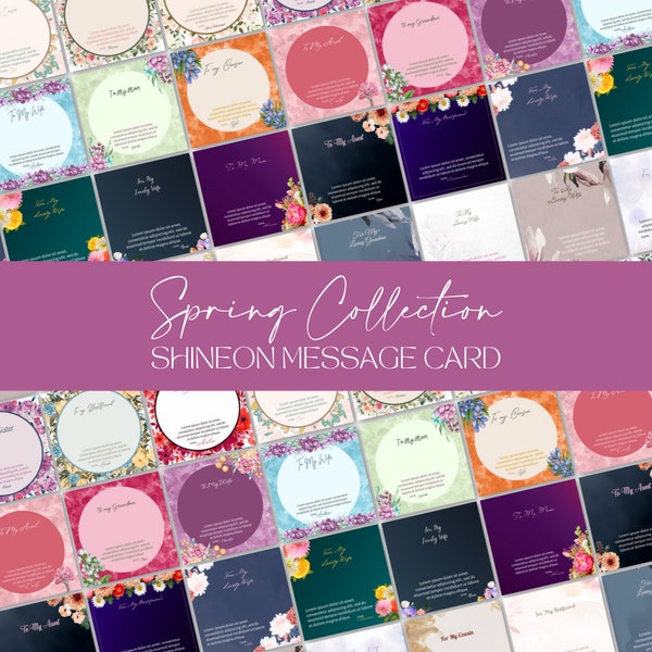 ShineOn Message Card templates-Canva editable templates-Spring Collection Message Card-Jewelry card-Message Card for Family, and Friends