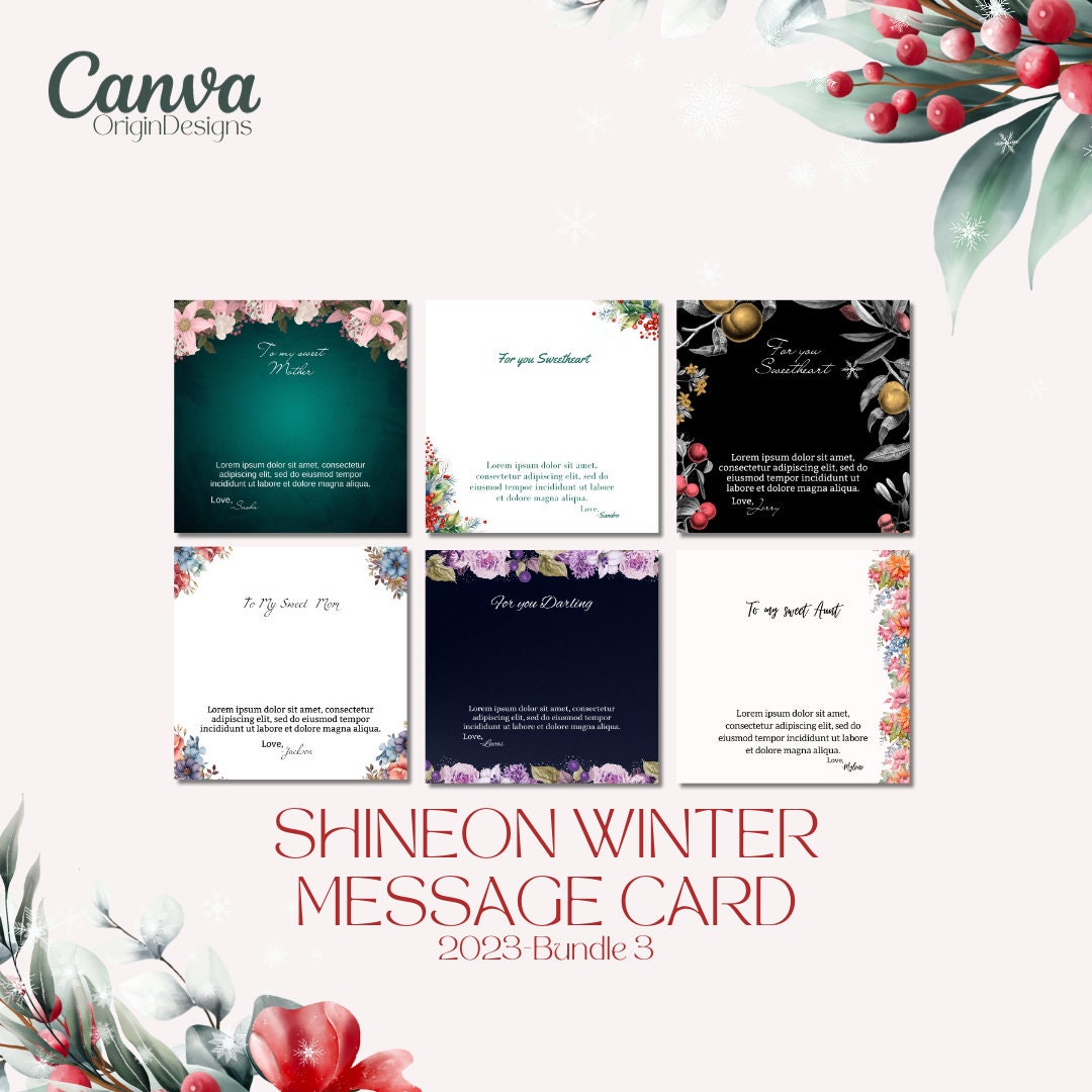 Shineon Message Card Templates-canva Editable & Printable-to - Etsy