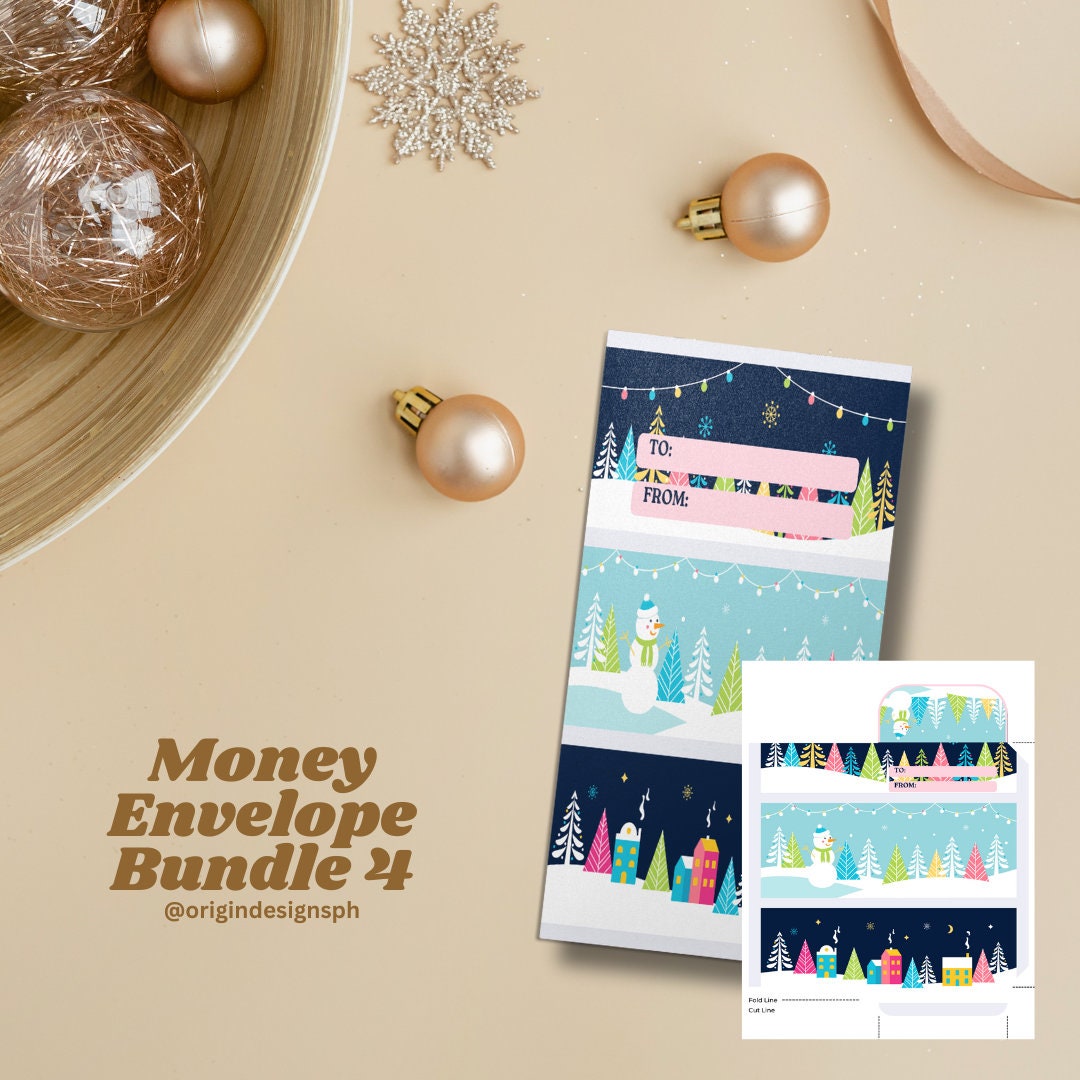 Printable Christmas Money Envelopechristmas Cash Envelopediy Etsy