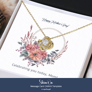Modèle de carte message Canva Shineon Carte cadeau bijoux fête des Mères Maman Maman Soeur Grand-Mère Tante BFF Amis Belle-mère POD