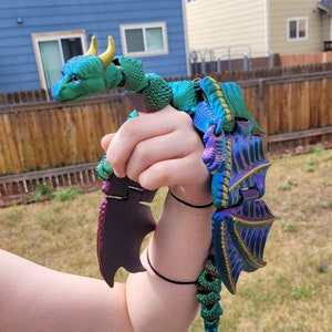 Pet Dragon - 3D Printed Multicolor Articulated Dragon - Finger Puppet - Fantasy Props