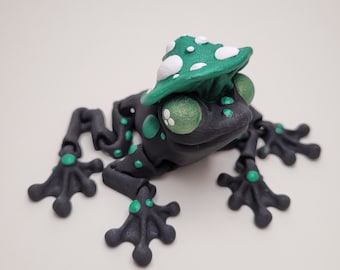 Mushroom Frog - Flexi Articulated Froggy Fidget Buddy - 3D Printed - Authorized Seller