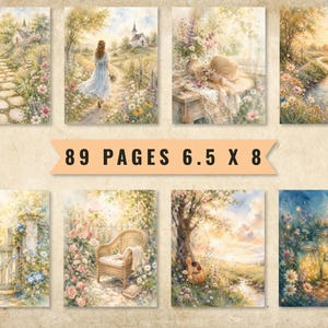 Faith Junk Journal Pages, Vintage Watercolor Scripture Bible Journaling Kit (Digital Download) image 10