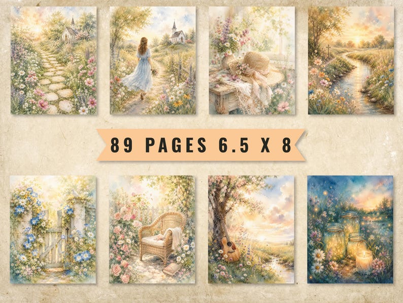 Faith Junk Journal Pages, Vintage Watercolor Scripture Bible Journaling Kit (Digital Download) image 10