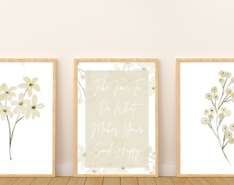 Digital Art Download: Inspirational quote 3 piece wall art set