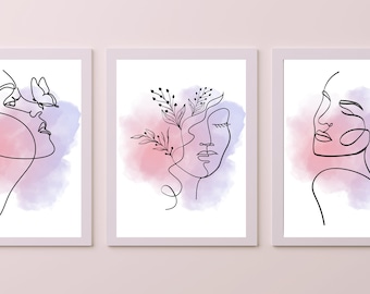 Beauty Wall Art Set- 3 piece digital download beauty wall art set