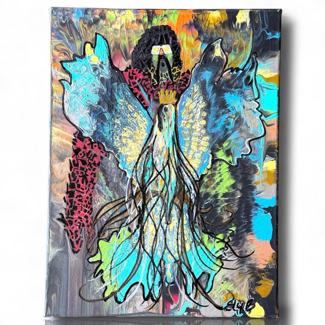 Abstracksureal Rally A Signed ELI B Original Painted Canvas Artwork Abstract Art Vibrant ...
