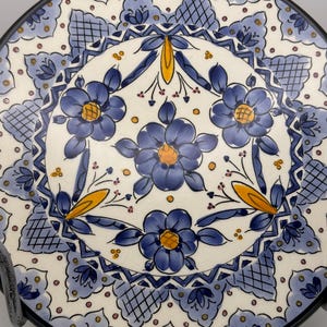 Vintage Hand-Painted Flower Pedals Ceramic Collector Wall Plate Art from Spain - Brand CeraMar Spain