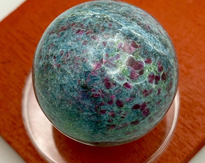 Natural Ruby Kyanite Quartz Crystal Sphere  Healing Crystal Ball Geode Fine Mineral Specimen Rock Charm