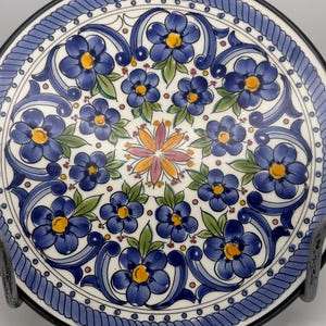 Vintage Hand-Painted Flower Pedals Ceramic Collector Wall Plate Art from Spain - Brand CeraMar Spain