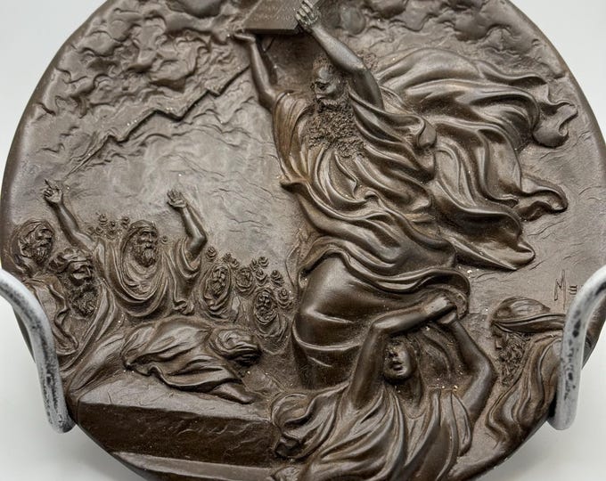 1986 Vintage MERRI RODERICK - Moses & The Ten Commandments - Collector Plate Art