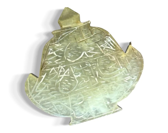 Extremely Rare Ancient Talismanic Islamic Mughal Persian Jade Tribal Amulet Old Pendant
