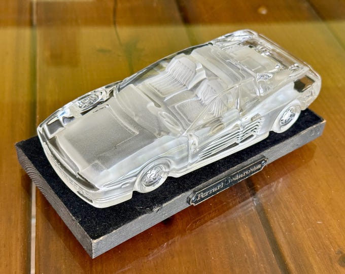 Ferrari Testarossa Magic Crystal 1984 German 24% Lead Crystal by Hofbauer Collection Paperweight