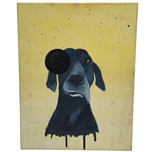 Original Painting On Canvas Dog Black Lab Great Dane Pointer Artwork Paw Pet Art