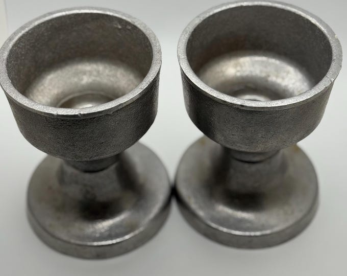 Vintage Pair Set of WILTON RWP Pewter Armetale Candle Holders 5" Tavern Matte