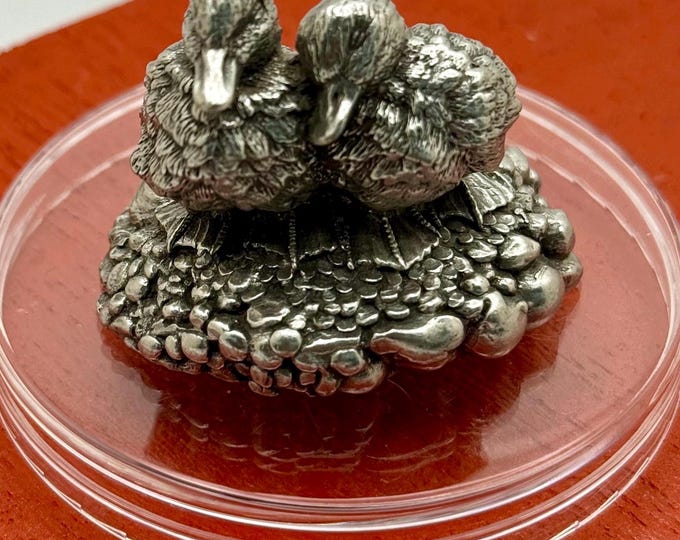 Royal Selangor Pewter Ducklings Duck Bird Miniature 1994 figure Collector Decor