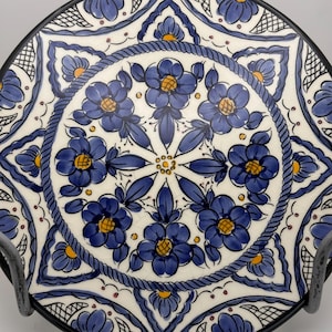 Vintage Hand-Painted Flower Pedals Ceramic Collector Wall Plate Art from Spain - Brand CeraMar Spain