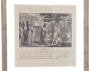 18th C French Historical Print Engraving Abdolonyme Monnet & Duflos Fine Artwork