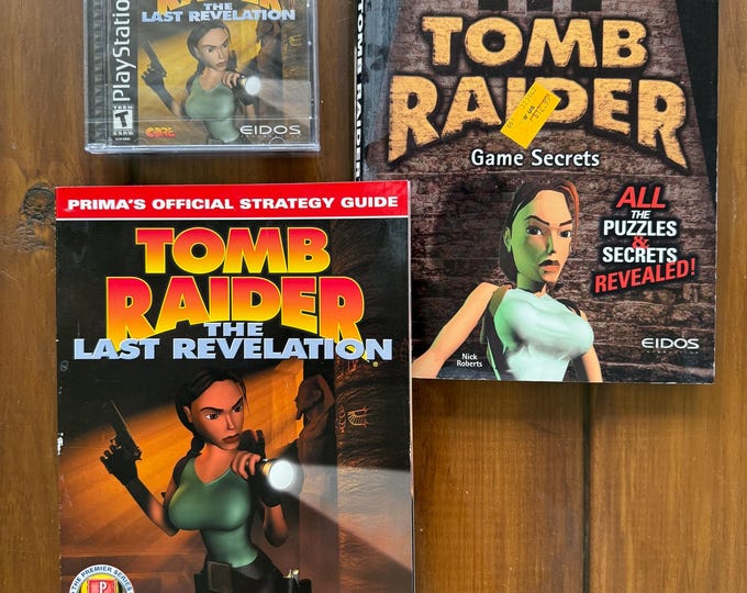 Tomb Raider: The Last Revelation Sony PlayStation 1, 1999 - GAME - Sealed Brand New Mint with 2 strategy guide books