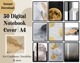 50 couvertures esthétiques pour carnet de notes numériques adaptées à l'agenda numérique, Goodnotes & Notability.