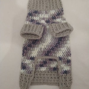 Neutral Ribbed Variegated Dog Sweater