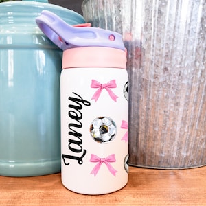 Personalized Girls Sports Kids Cup: 12oz Insulated Stainless Steel Water Bottle