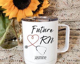 Personalized Future RN Coffee Mug: Insulated Nurse Gift