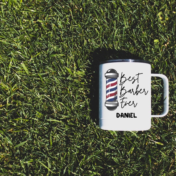 Personalized Barber Coffee Mug: Barber Pole Insulated Cup - Etsy