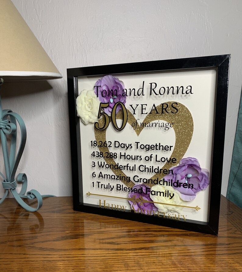 Anniversary Shadow Box / Shadow Box / 50th Anniversary Gift/ Etsy