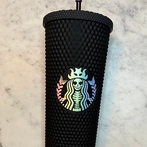 Rainbow Skeleton Decal Inspired Tumbler | Skeleton Tumbler| Skeleton Studded Tumbler | Studded Tumbler | Matte |