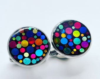 Cufflinks Disco Festive Sparkly handmade (2 sizes)