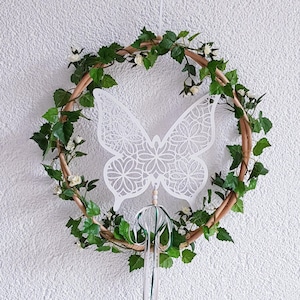 Door wreath window decoration hanging decoration all year round front door door decoration door decoration spring decoration wood durable Mother&#39;s Day gift