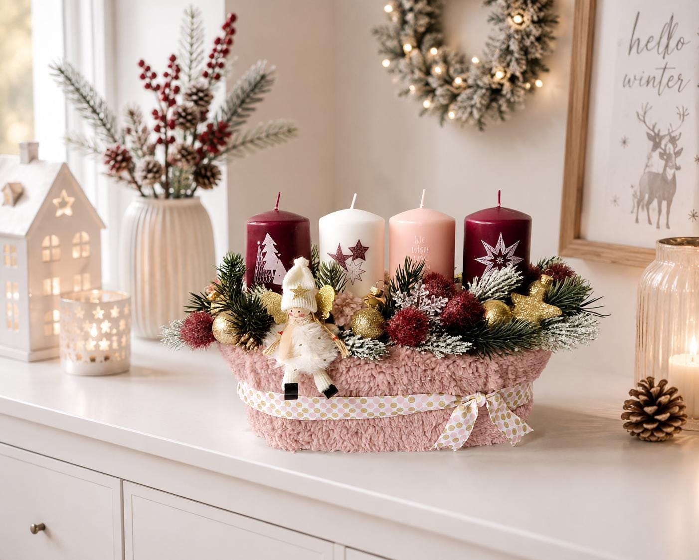 Rosa weihnachtsdeko