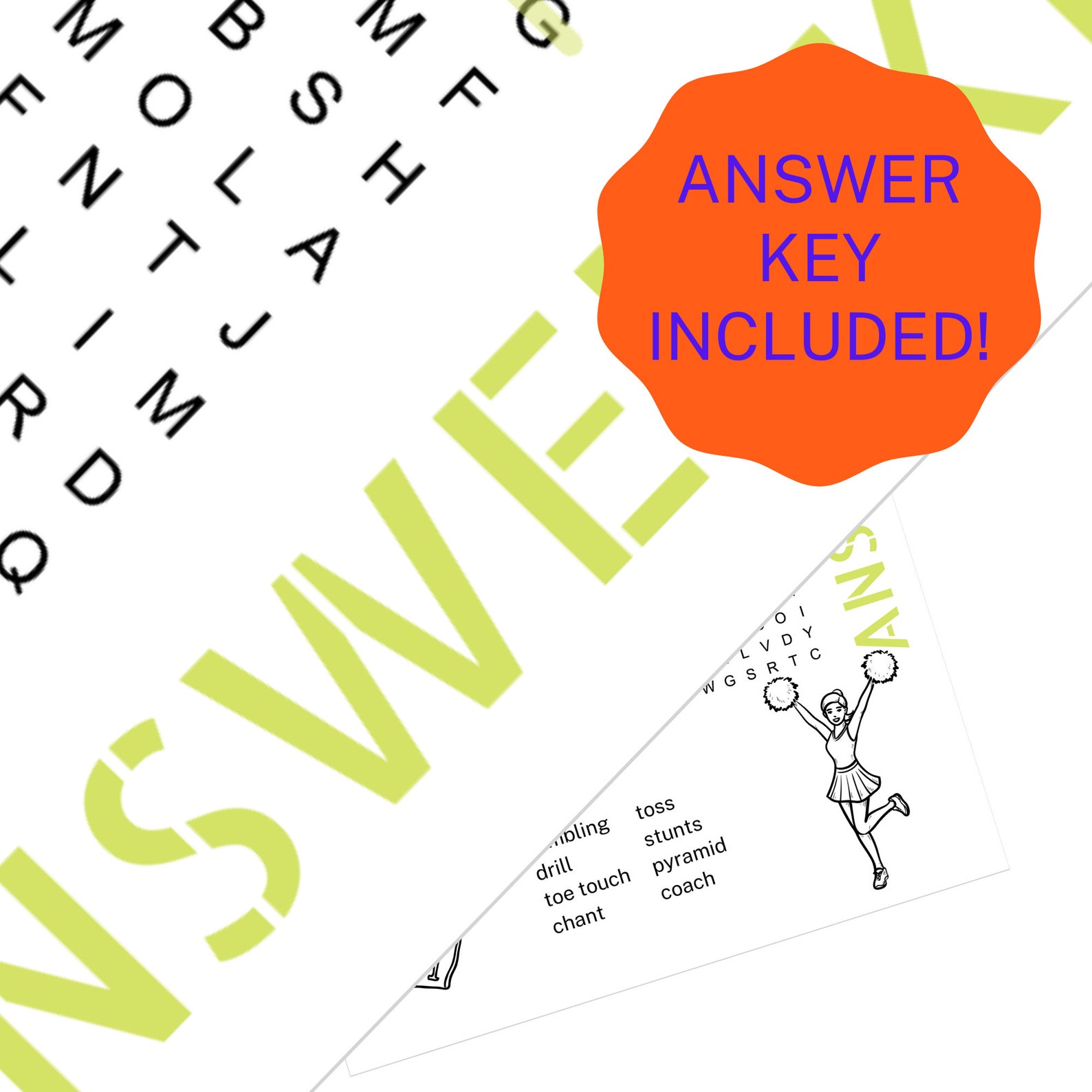 Cheer Word Search Printable 8.5x11 Inch - Etsy