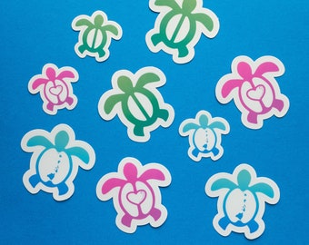 Gradient Color Hawaii Honu (Turtle) 9 Sticker Pack