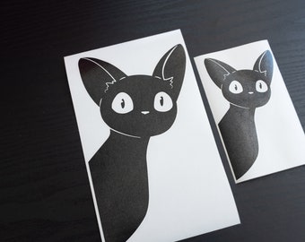 Jiji Cat from Kiki Delivery Service Vinyl Decal from Studio Ghibli | Laptop Decal | Water bottle Decal | Car Decal
