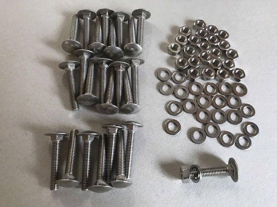 Hardwood Bench Slat Fixing Kit : 24 Stainless Steel Nuts Bolts