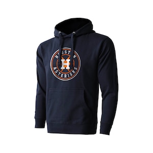 Può includere: Una felpa con cappuccio blu navy con un logo circolare bianco che presenta il testo "HOUSTON ASTROS" e una "H" arancione con un design a stella.