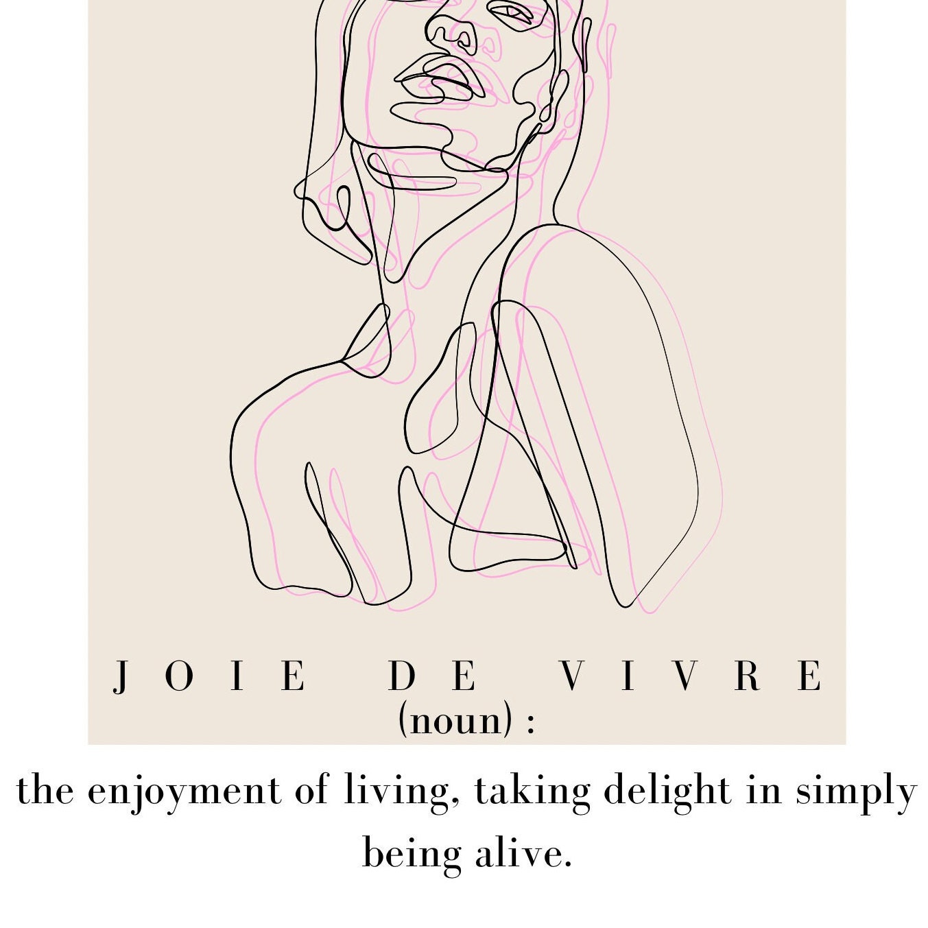 Joie De Vivre Definition Print Digital Downloadable and Etsy