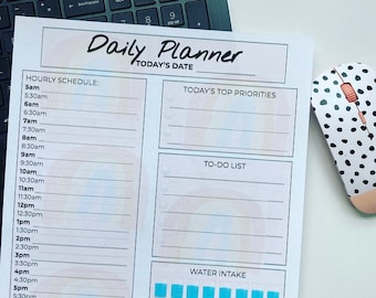 Printable Daily Planner, Daily Planner, Rainbow Print, Pastel Rainbows, Rainbow Planner