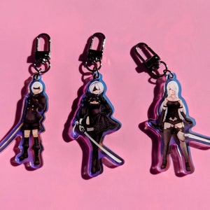 NieR Automata 2B 9S A2 - Double Sided Acrylic Keychain