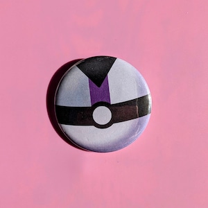 Pinback Button - PokePride - Demisexual Pride Flag